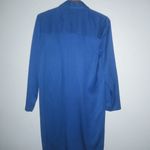 Maggy London  4 Silk Wool Vintage Long Sleeved 4-Pocketed Lapis Blue Shirt Dress Photo 6