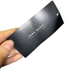 ZARA  XS Metallic Wide-Leg Pants With Tie Waist Silver Photo 3