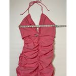 ZARA  Barbie Pink Ruched Cutout Halter Mini Dress Sz XL Women Photo 7