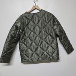 ANINE BING Womens Andy Quilted Bomber Jacket Military Green Sz S Photo 5