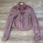 Jakett New York Josey Leather Moto Jacket Lilac Purple Size XS Photo 0