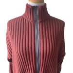 Bryn Walker  Copper Brown Ribbed Zip Sweater Small Photo 41