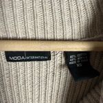 Moda International Beige Ribbed Knit Long Sleeve Flounce Cowl Neck Sweater Dress Size XS Photo 6