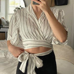 Free People  tie wrap cropped blouse XS Photo 0