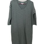 J.Jill Dress Size Medium Blue Striped Sheath Terry Knit Pockets Basic Casual Photo 2