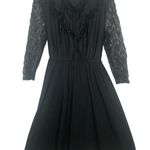 None Vintage Black Lace Dress Ladies Sz Med Victorian Look Photo 3