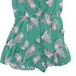 Forever 21 Green Tropical Hawaiian Halter Sleeveless Romper Women's Size Medium Photo 1
