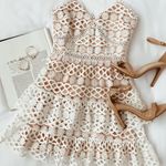 ✨HP✨Lace White and Nude Crochet Lace Mini Dress✨ White Size undefined Photo 2
