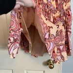 ALC Frank A.L.C. Luna Smocked Printed Orange/Red Mini Dress Size 10 Photo 5