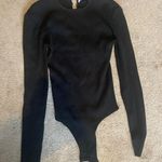 ASTR Black Ribbed Long Sleeve Bodysuit Photo 0