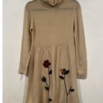 Vintage Jocomola de Sybilla Wool Embroidered Turtle neck Dress Beige Floral L Tan Size L Photo 2