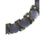 Estate 1960s Grey Moonglow Lucite Thermoset Gold Choker Necklace Costume Jewelry Gray Photo 4