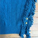 St. John  100% Wool Fringe Poncho with Functional Buttons ~ Size Large 🧡🍄 Photo 5