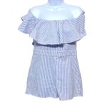 Blue Life  Striped Off Shoulder Festival Romper L Coastal Vacation Beachy Summer Photo 2