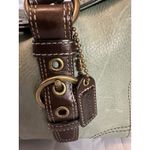 Coach Chelsea Satchel Green Leather Brown Straps Turn-lock Handbag Y2K 10963 Photo 9