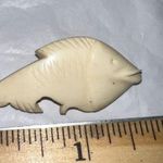 Vintage Carved Bone Koi Fish Brooch Photo 4