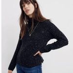Madewell  Donegal Belmont Charcoal Gray Sweater Ribbed Mockneck Marled Small Photo 0
