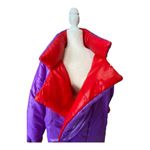 Norma Kamali Vtg ORIGINAL 1980 OMO REVERSIBLE SLEEPING BAG COAT Purple and Red Photo 2