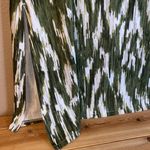 Chico's Size 0/S/4 Olive Green Ivory Batik Short Sleeve Slinky Knit Midi Dress Photo 4