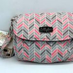 NEW Lillybet by Demdaco Diaper Clutch chevron pink&gray multiple way to … Pink Photo 2