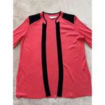 Misook  Open Front Contrast Cardigan‎ Melon & Black Size Xsmall Photo 1