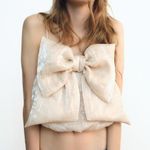 ZARA  Chic Cream Bow Top Photo 0