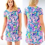 Lilly Pulitzer Dress Rare Tammy Mini Tropical Print Short Sleeve Womens Size XXS Photo 1
