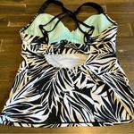 Title Nine  Black White Leave Printed Tropical Tankini Bikini Swim Top Tank 34C Photo 1