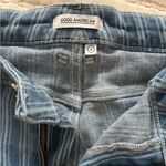 Good American  Porkchops Cuttoff Blue Striped Jean Shorts 3” Inseam Women’s 16 Photo 3