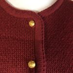 Crystal Kobe Vtg 90s Womens M Red Leaves Grandma Sweater Cardigan Patchwork Fall Size M Photo 7