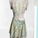 Puffy fairytale fit with cinched drop waist skirt Green Photo 1