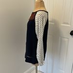 THML Embroidered Tassel Tie Top Navy/White Photo 3