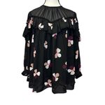 Kate Spade New York Floral Ruffle Sheer Blouse XS Photo 1