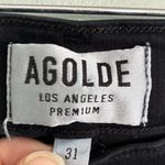 AGOLDE  jeans Black Skinny Distressed Denim Ragged Ankle Torn Knee Size 31 Grunge Photo 3