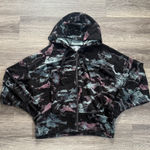 Athleta Black and Pink Patterned Hoodie Size XL Full Zip Oversized Tie Dye Photo 0