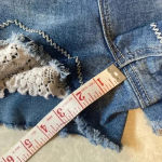 Rue 21 Rue 21 Denim Cutoff Jean Shorts with Cream Lace Crochet Accent Size 9-10 Photo 10