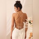 Lulus LULU’S Wonderstruck White Glitter Lace-Up Embroidered Lace Maxi Dress Photo 5