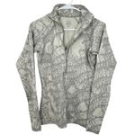 Nike  Pro Dri Fit Women's Cream Grey Geometric Print Half Zip Pullover Top XS Photo 10