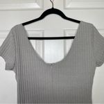 Sabo Skirt Bakari Gray Ribbed Button Front Mini Dress Photo 6