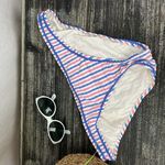 J.Crew  White Blue & Pink Striped Seersucker Bikini Bathing Swim Suit Bottoms M Photo 0