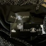 Betsy and Adam  Sleeveless Sparkly Column Evening Gown Metallic Black Size 12 Dress Photo 7