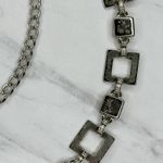 Square Geometric Chain Link Belt Silver Tone One Size (OS) ✨ Photo 4