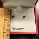 Macy's Sapphire & Diamond Studs NWT Photo 4