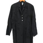 Noblu Black Ribbon Rosette Textured Long Sleeve Tunic Jacket M Size M Photo 0