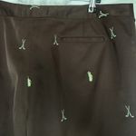 Coral Bay Size 18 Golf Brown Bermuda Shorts Embroidered Golf Club Print Pockets Photo 4