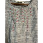 Woolrich ‎ Womens Gray Embroidered Tank Top Sleeveless Keyhole Blouse Large Photo 2