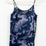 ATM Anthony Thomas Melillo Womens 100% Silk Cami Camo Satin Chic Tank Top Size S Blue Photo 6