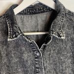 Charcoal Gray Black Acid Wash Button Photo 3