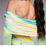 AFRM NWT Thelma Off the shoulder mesh stretch maxi dress L Yellow Size L Photo 8