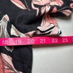 Nicole Miller  Peach‎ Cream Black Floral Linen Shift Dress Medium Short Sleeve Photo 7